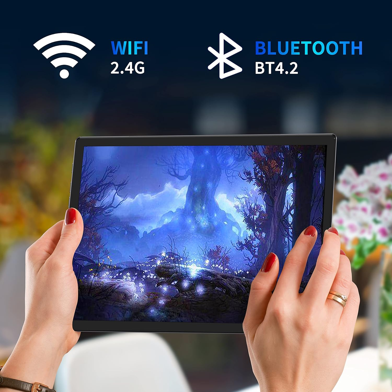 BYYBUO Android 13 Tablet,10.1 Inch Tablet with Case, 64GB ROM Quad-Core Processor 5000Mah Battery, 1280X800 IPS FHD Touchscreen 5MP+8MP Camera, Bluetooth, Wifi, Smartpad Gray image number 3