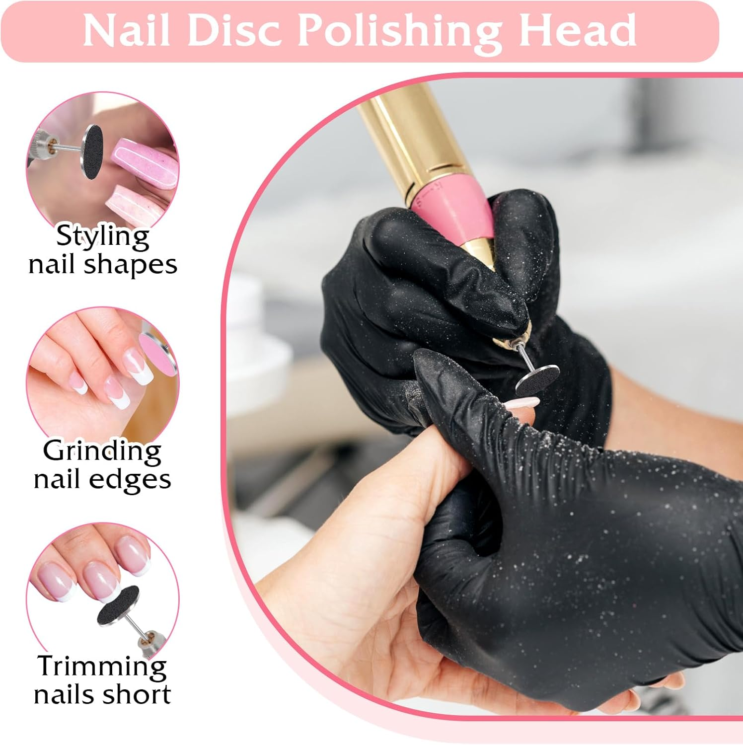 72Pcs Sanding Paper Discs with Metal Nail Drill Bit 25Mm Replacement Sandpaper Disk for Manicure Pedicure Sanding Discs Bits for Electric Callus Foot File Remover Tool (#80#150#240 Grit) image number 3