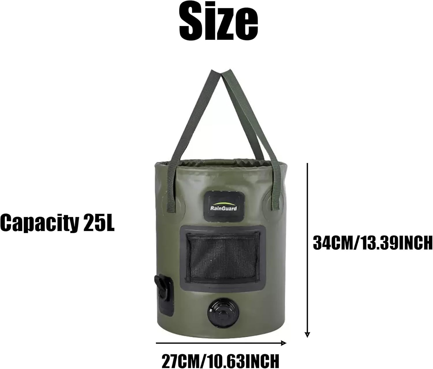 Outdoor Water Bucket Water Storage Collapsible Bucket, 25L Folding Water Bucket, with Handle Portable Wash Basin for Camping Folding Bucket Fishing Travelling Outdoor Gardening Car Washing image number 4