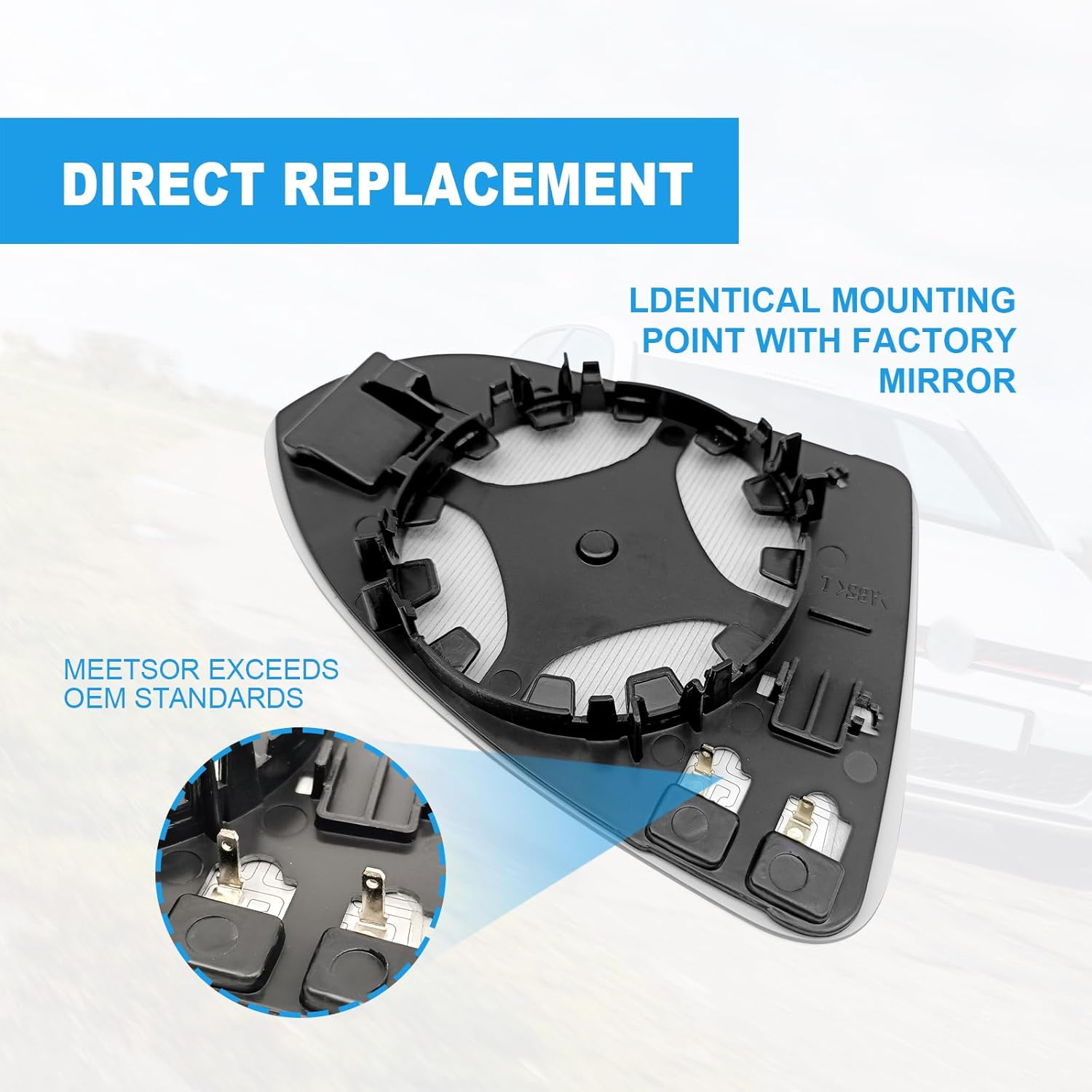 Vrasly Driver Left Side Heated Mirror Glass Compatible with Volkswagen VW Golf MK7 / 2015-2021 Golf Golf GTI / 2015-2019 Golf R Golf Sportwagen / 2017-2019 Golf Alltrack / 2019-2021 Jetta image number 1