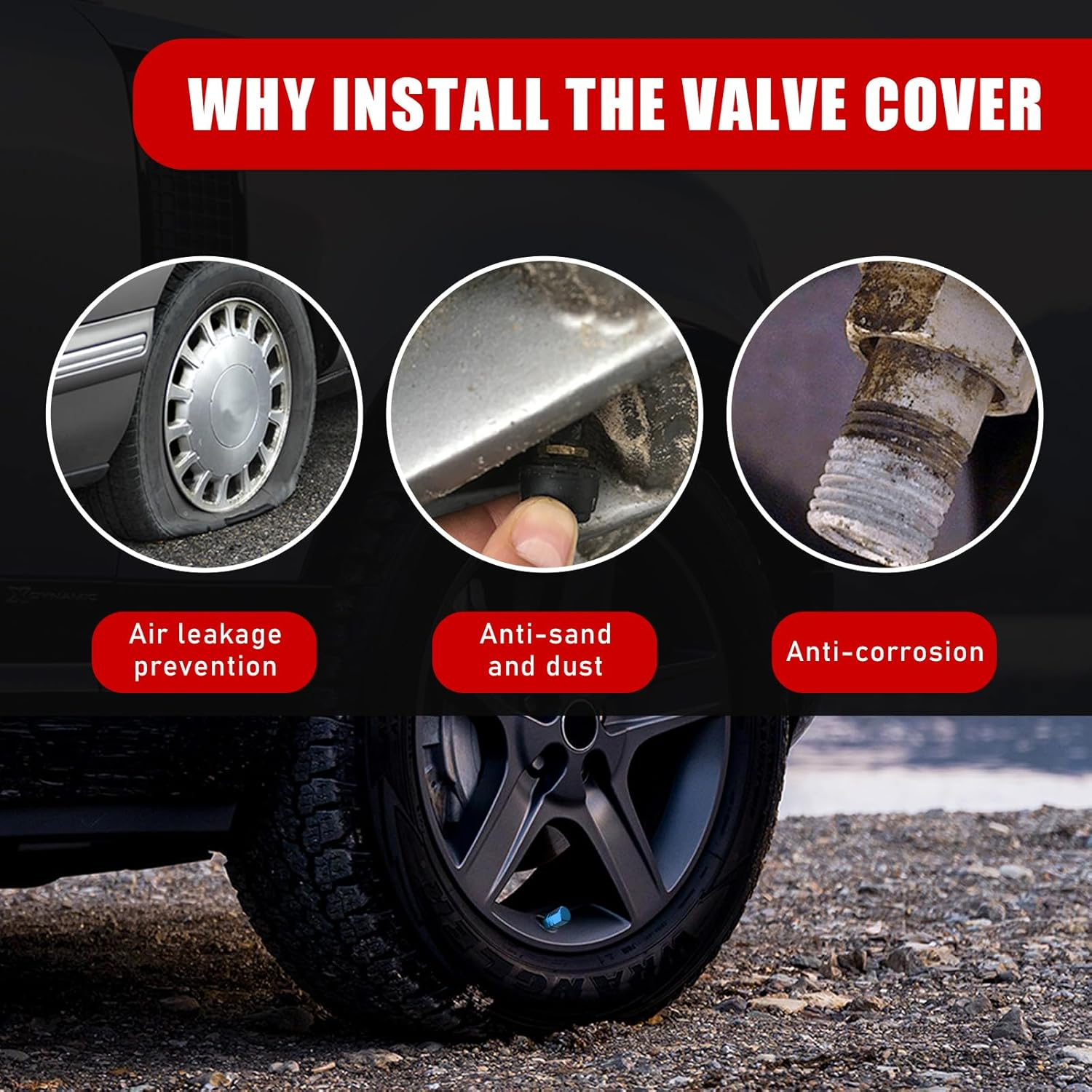 Ziciner 12 PCS Car Tire Valve Stem Caps, Aluminum Alloy Wheel Valve Covers with Rubber O-Ring, Corrosion Resistant Leak-Proof Tire Air Cap Set, Universal for SUV, Truck, Motorcycle, Bike (Light Blue)