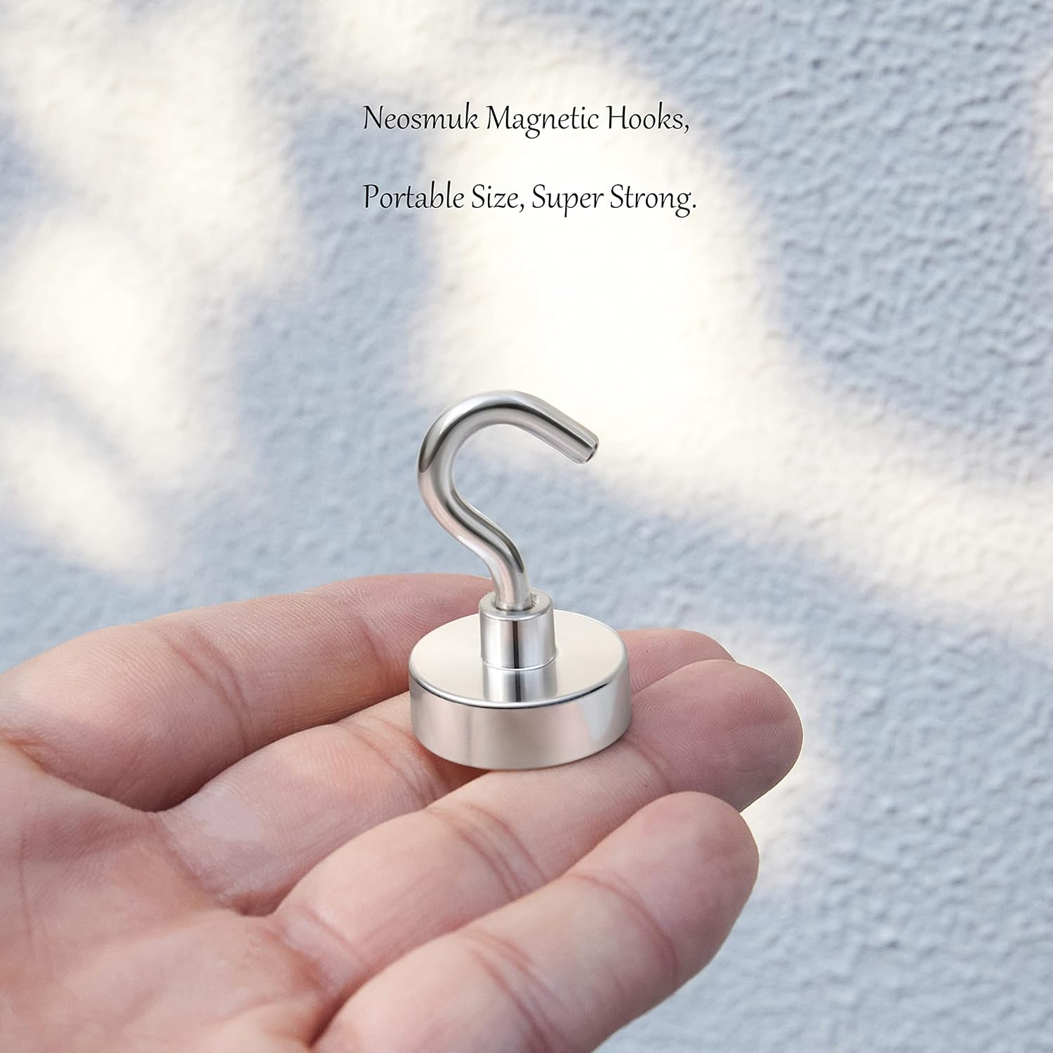 Neosmuk Magnetic Hooks, Heavy Duty Earth Magnets with Hook for Refrigerator, Extra Strong Cruise Hook for Hanging, Magnetic Hanger for Cabins, Grill (Silvery White, Pack of 10) image number 2