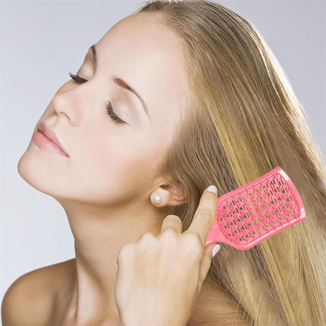 Detangling Brush Scalp Brush, Detangling Hair Brush, Paddle Hairbrush Anti-Static Massage Paddle Brush with Flexible Bristle for Curly Wet Dry Hair Painless Combing (Black) - Black image number 3