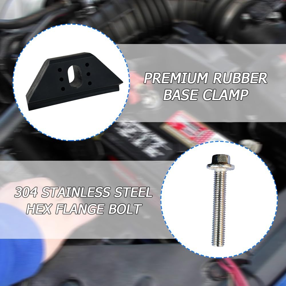 Lecctso Battery Hold Down, Battery Bracket, Battery Hold down Kit, Automotive Replacement Battery Trays with 304 Stainless Steel Bolt Kit Compatible with Chevy 1985-1995 for G10 Replaces#14005061 image number 2