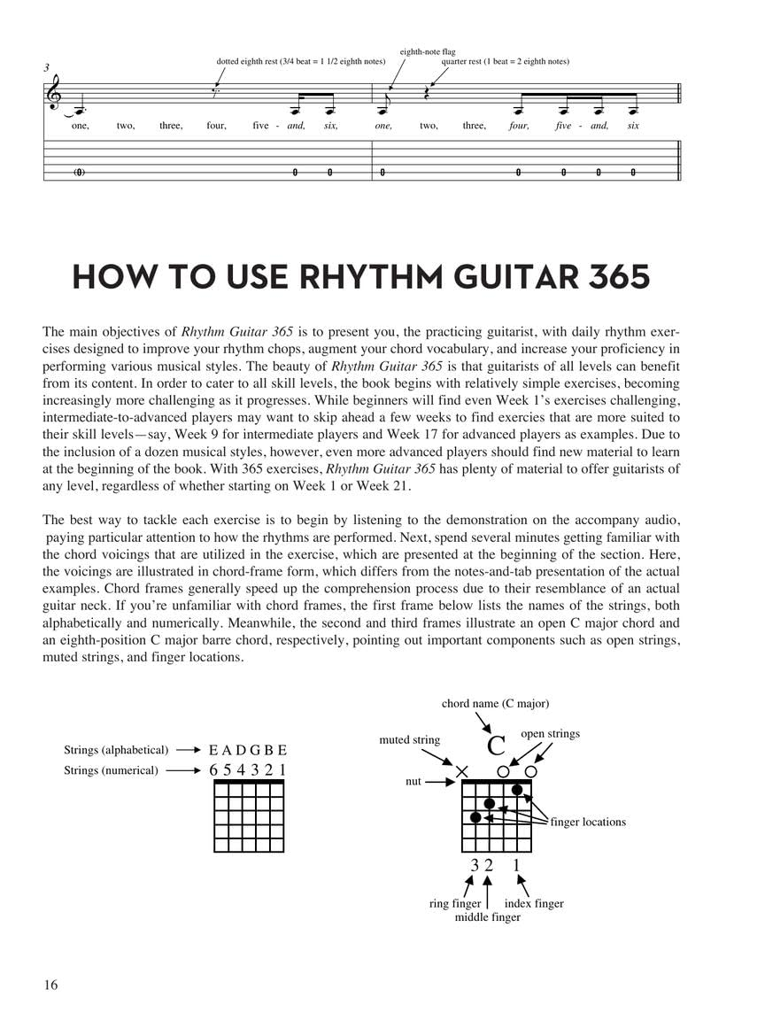 Rhythm Guitar 365 Book/Online Audio: Daily Exercises for Developing, Improving and Maintaining Rhythm image number 2