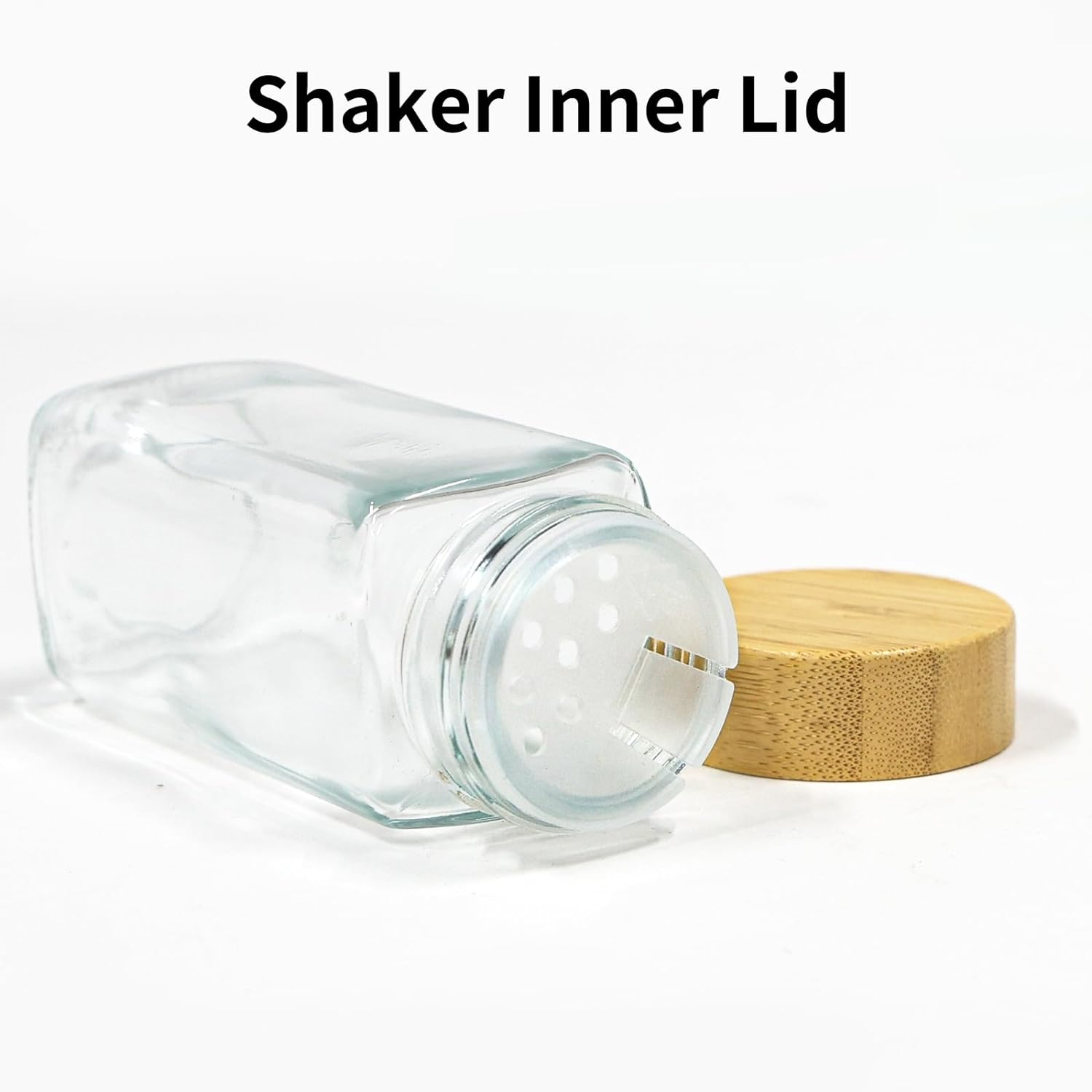 Yuroochii 24 Glass Spice Jars with Label, 120Ml Square Seasoning Bottle with Bamboo and Wood Cap Set, Spice Bottles Funnel, Empty Spice Jars and Shaker Lids Spice Containers image number 3