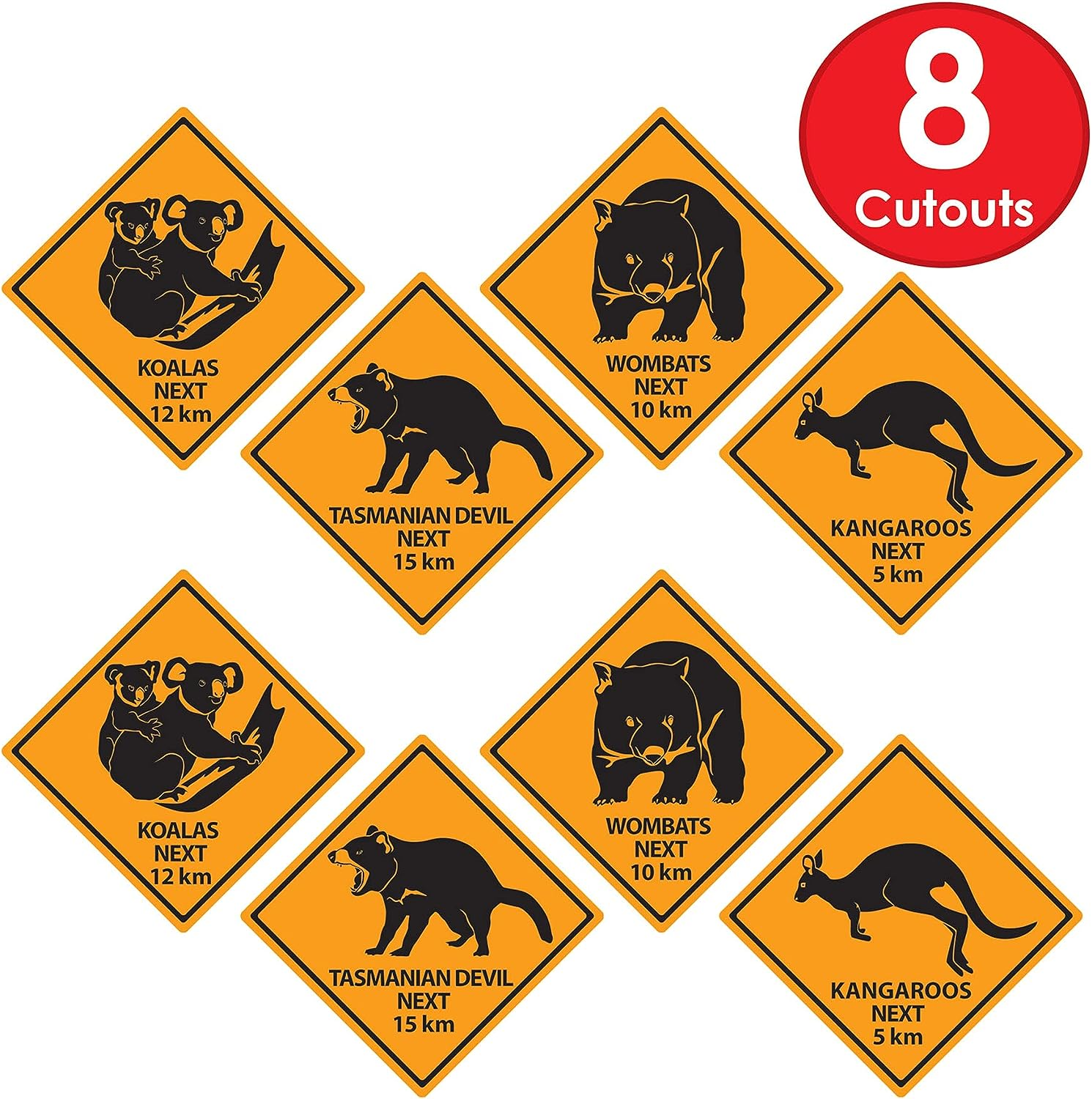 Beistle Outback Road Sign Cutouts 8 Piece, 17", Multicolor image number 6