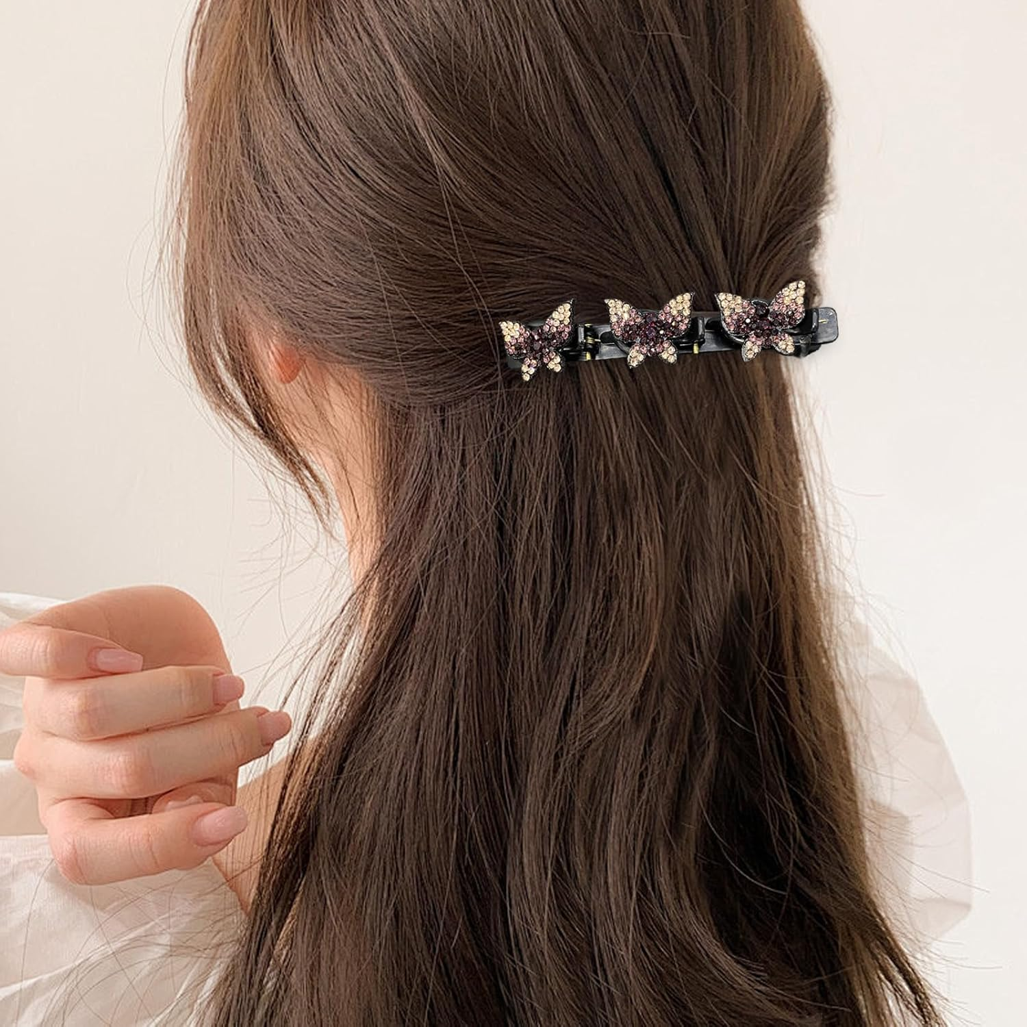 Ruzister 6 Butterfly Pony Clips, Hair Clips, Women'S Thin Hair, Hair Clip, Hairband Clip, Multicoloured, Large