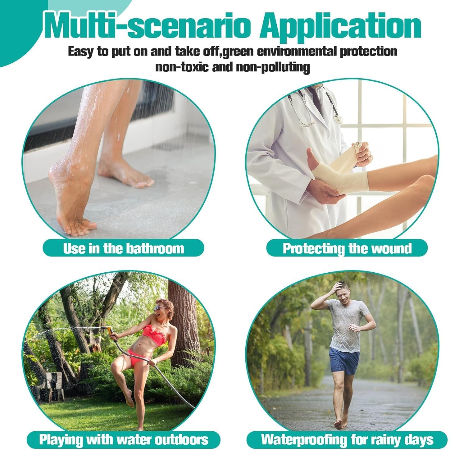 Waterproof Leg Cast Cover for Shower, 100% Bathing Guards, Waterproof Leg Cast Cover for Shower, Reusable Shower Protection, Leg Cover for Showering after Surgery for Foot, Ankle, Burns image number 5