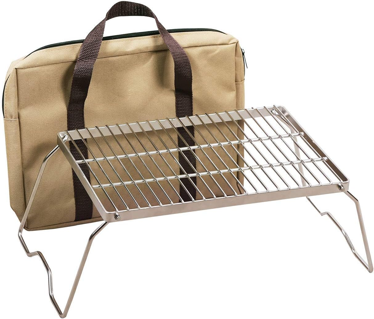 REDCAMP Folding Campfire Grill 304 Stainless Steel Grate, Heavy Duty Portable Camping Grill with Legs Carrying Bag, Medium and Large image number 5