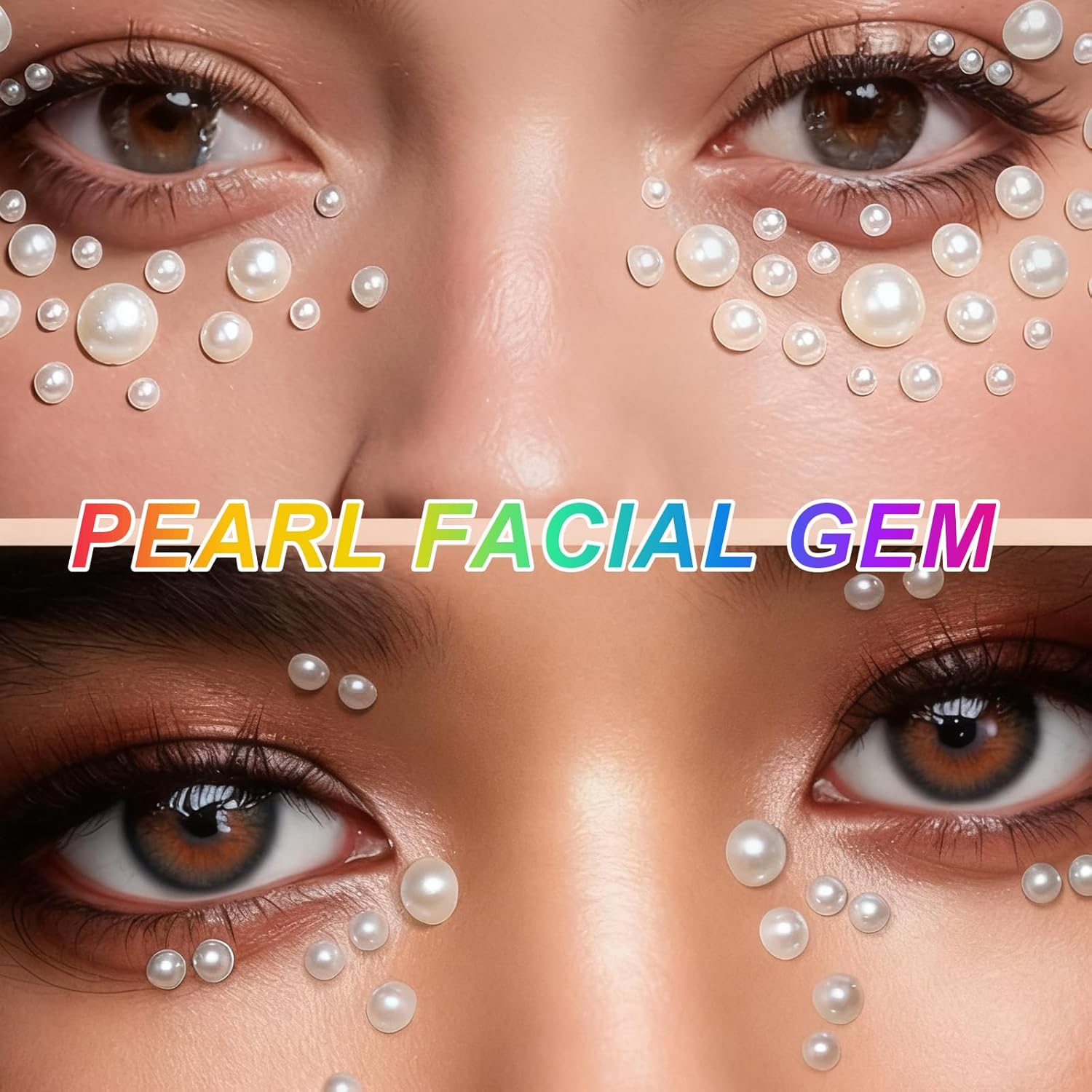 Face Gems&mdash;Glittering Diamond-Like, Multi-Shape&mdash;For Makeup Accents, Craft Projects, Decoration&mdash;Great for Beauty Lovers, DIY Enthusiasts (9 Sheets, 2271Pcs, Cute Designs) image number 1