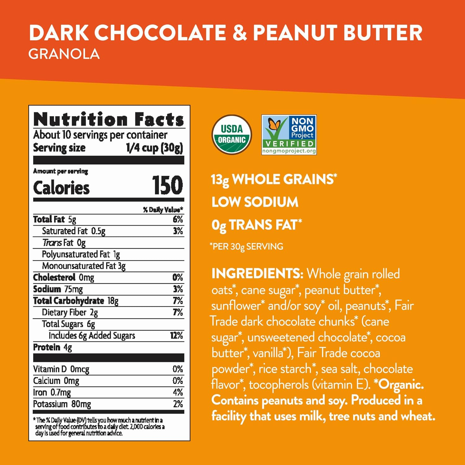 Nature'S Path Nature`S Path Love Crunch Granola Dark Chocolate & Peanut Butter 325G, 325 G image number 2