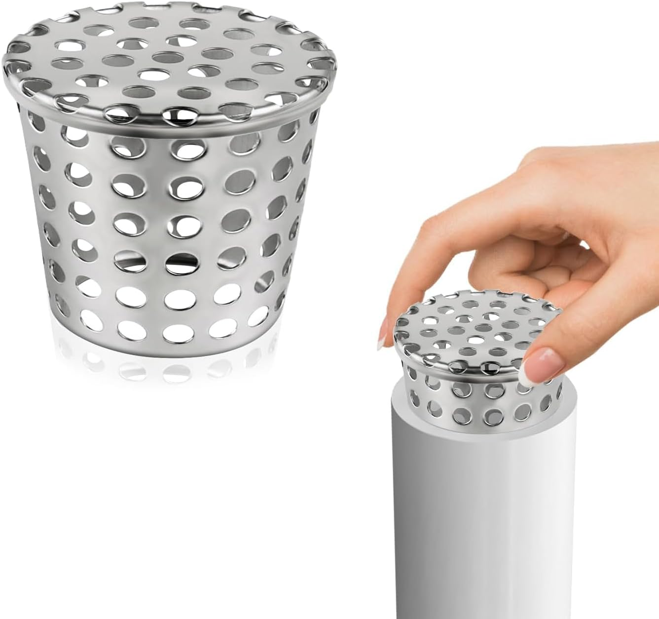 Gutter Leaf Protection Downpipe, Leaf Catcher Grid 100 Mm, Gutter Leaf Stop, Downpipe Sieve for Flat Roof Drain, Drains and Downpipes, Gutter Sieve (90-110 Mm) image number 3