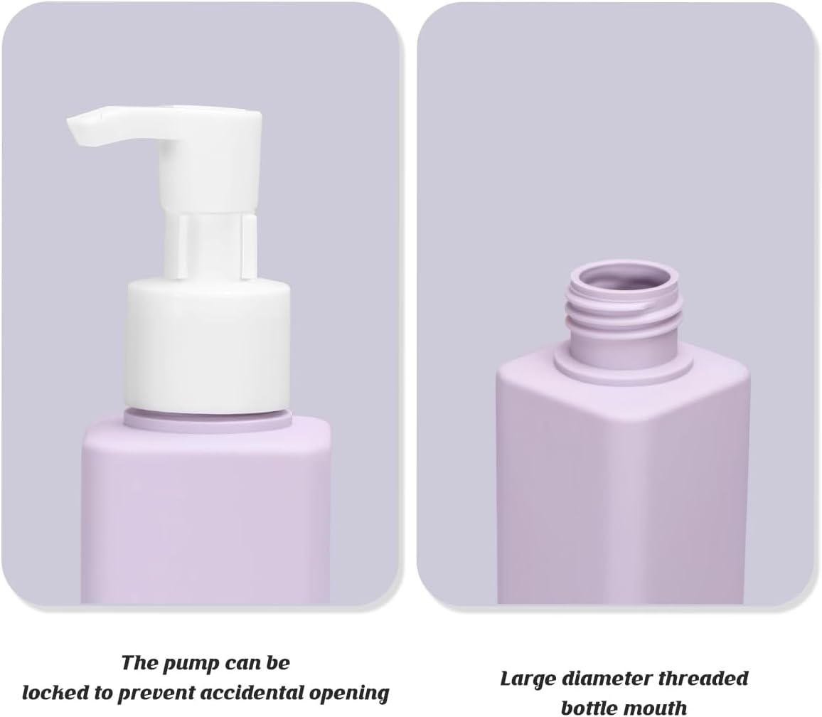 AIMALL 5 PCS Precision Pump Dispensing 250Ml, Convenient Refill Square Bottle for Liquid Soap, Shampoo, Lotion - Leak-Proof, Wide Mouth image number 4