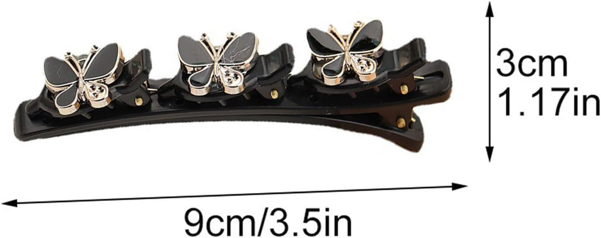 Braided Hair Clips with Sparkling Crystal Stone and 3 Small Clips Pearl-Shaped Hairpin Duckbill Clip Braided Hair Clip with Rhinestones for Women as a Gift (Style: C) image number 6