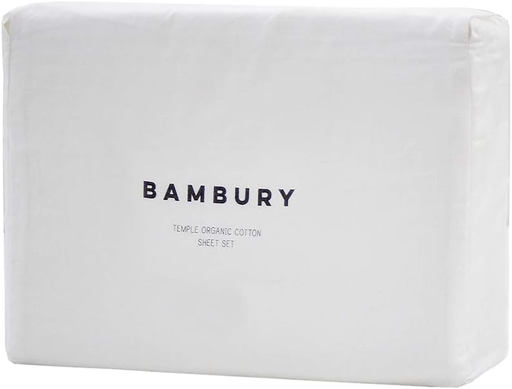 Bambury Temple Organic Cotton Sheet Set, Double Bed, Ivory
