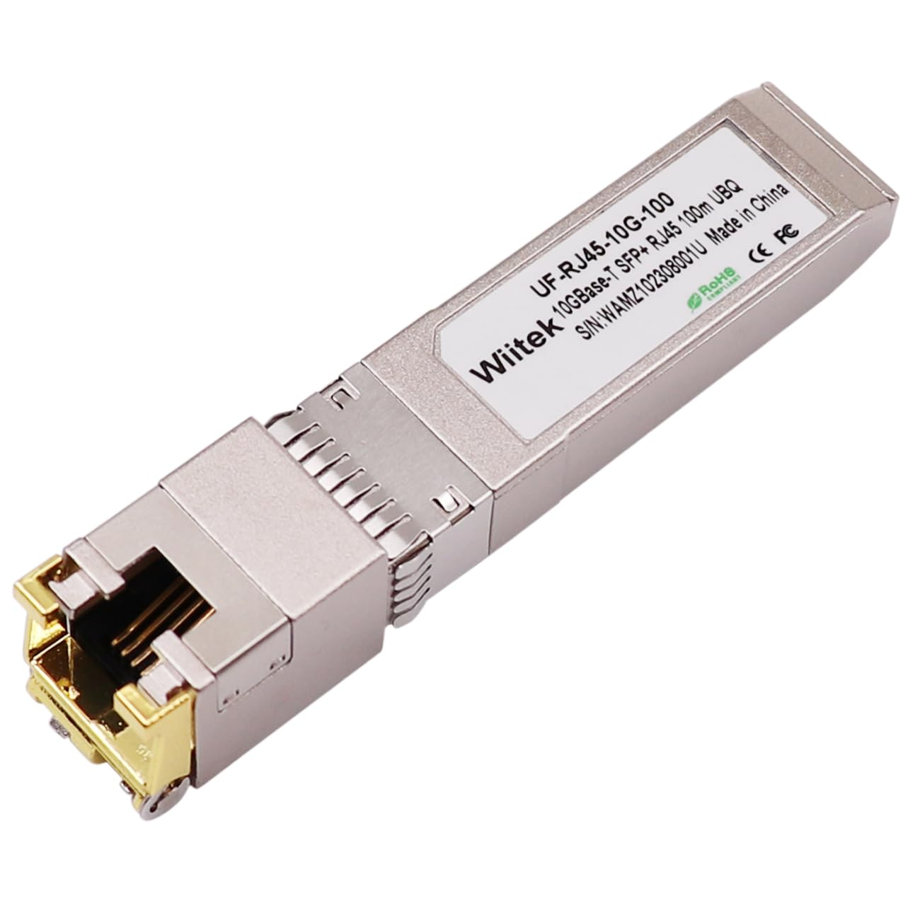Wiitek 100 Meters, 10Gb SFP+ to RJ45 Module, 2.5G/5G/10Gbase-T Ethernet Copper Transceiver for Ubiquiti UF-RJ45-10G, Plugin 10Gb SFP+ Port, Low Power Consumption