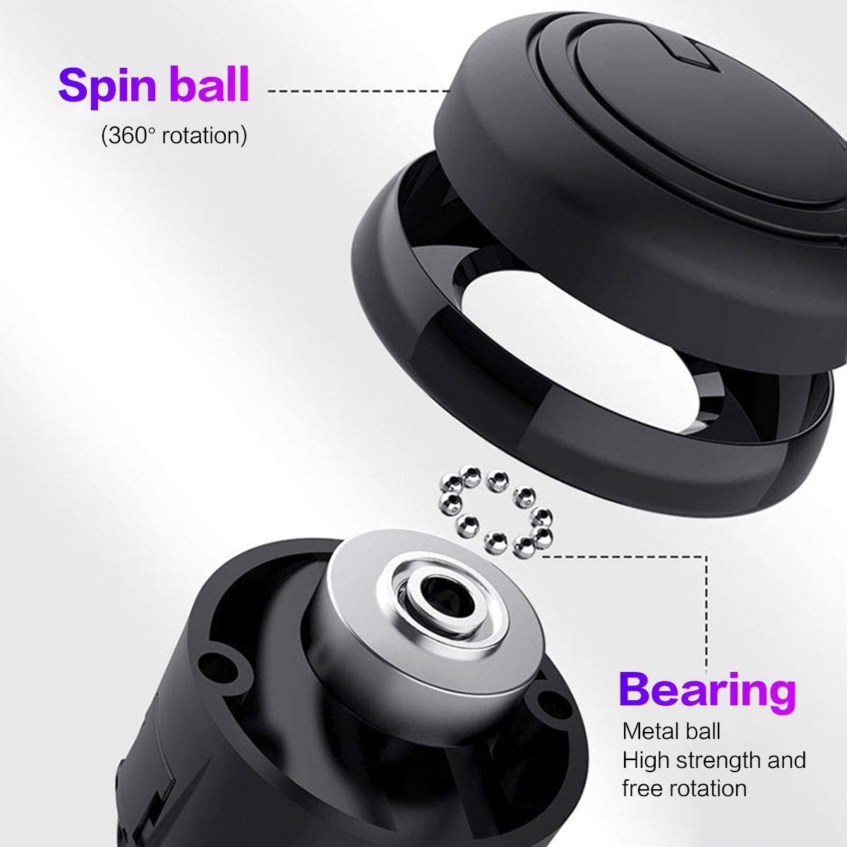 Universal Car Steering Wheel Knob, Steering Aid Steering Wheel Knob for Cars, Steering Wheel Rotary Knob Spinner Handle Button Booster Ball 360 Rotation for Car, Tractor, Truck, Car, Black image number 6
