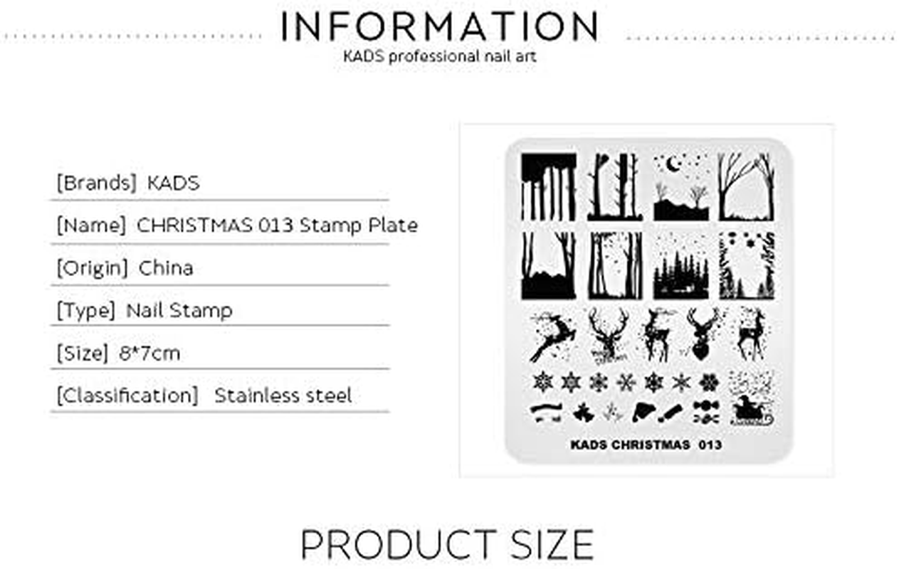 KADS Nail Art Stamp Plate Christmas Stamping Plate Stencil Image Template Colorful Snowflakes (CH013) - Ch005 image number 7