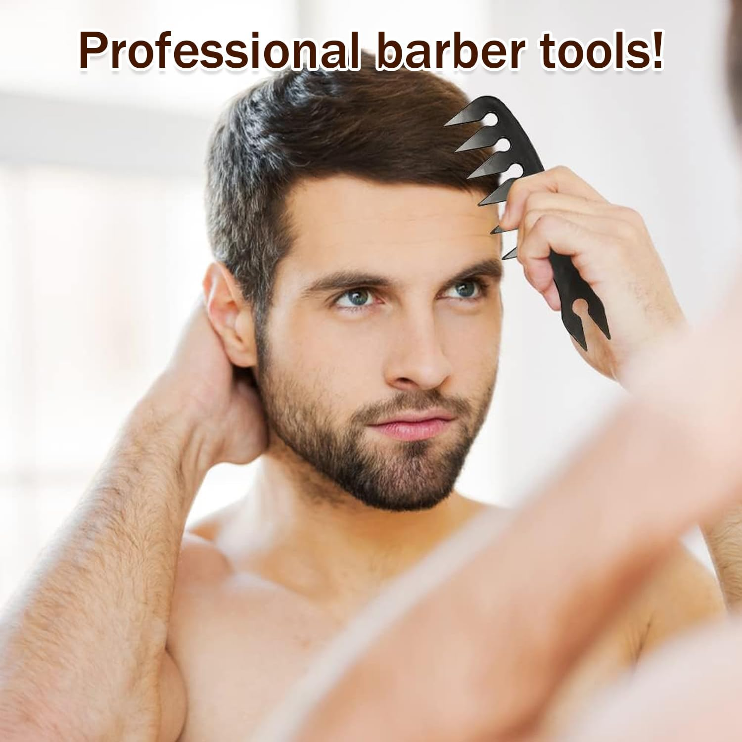 Wide Tooth Combs,Texture Comb for Hair Styling Men Women Barber Black image number 2