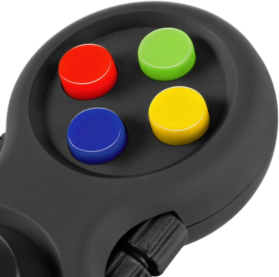 The Original Fidget Retro: the Rubberized Classic Controller Game Pad Fidget Focus Toy with 8-Fidget Functions and Lanyard - Perfect for Relieving Stress (Original Version) image number 1
