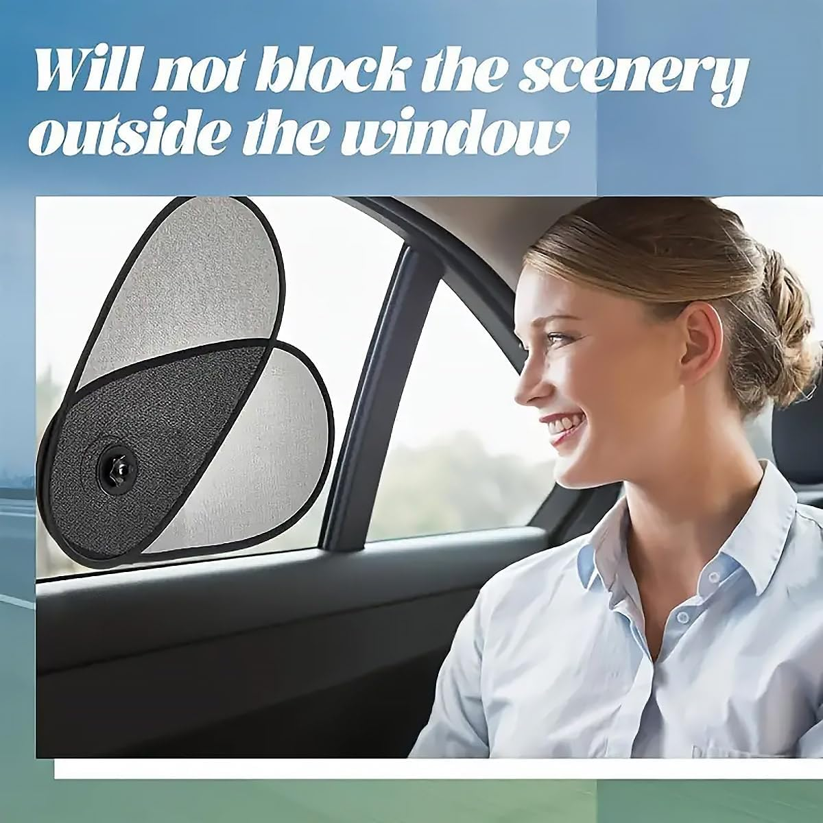 AIMALL Adjustable Car Side Window Sun Visor | Foldable Heat Insulation Shade | Nylon Mesh Sun Protection | Breathable Design | Suction Cup Installation | Universal Fit