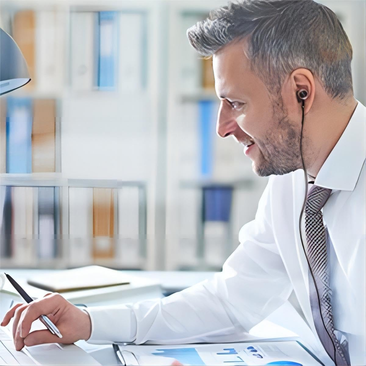 GAMURRY In-Ear Headphones with Cable and Microphone, USB Type-C Wired Headphones with Volume Control, Noise and Stereo Sound Isolation, Compatible with Smartphones, Black & Gold