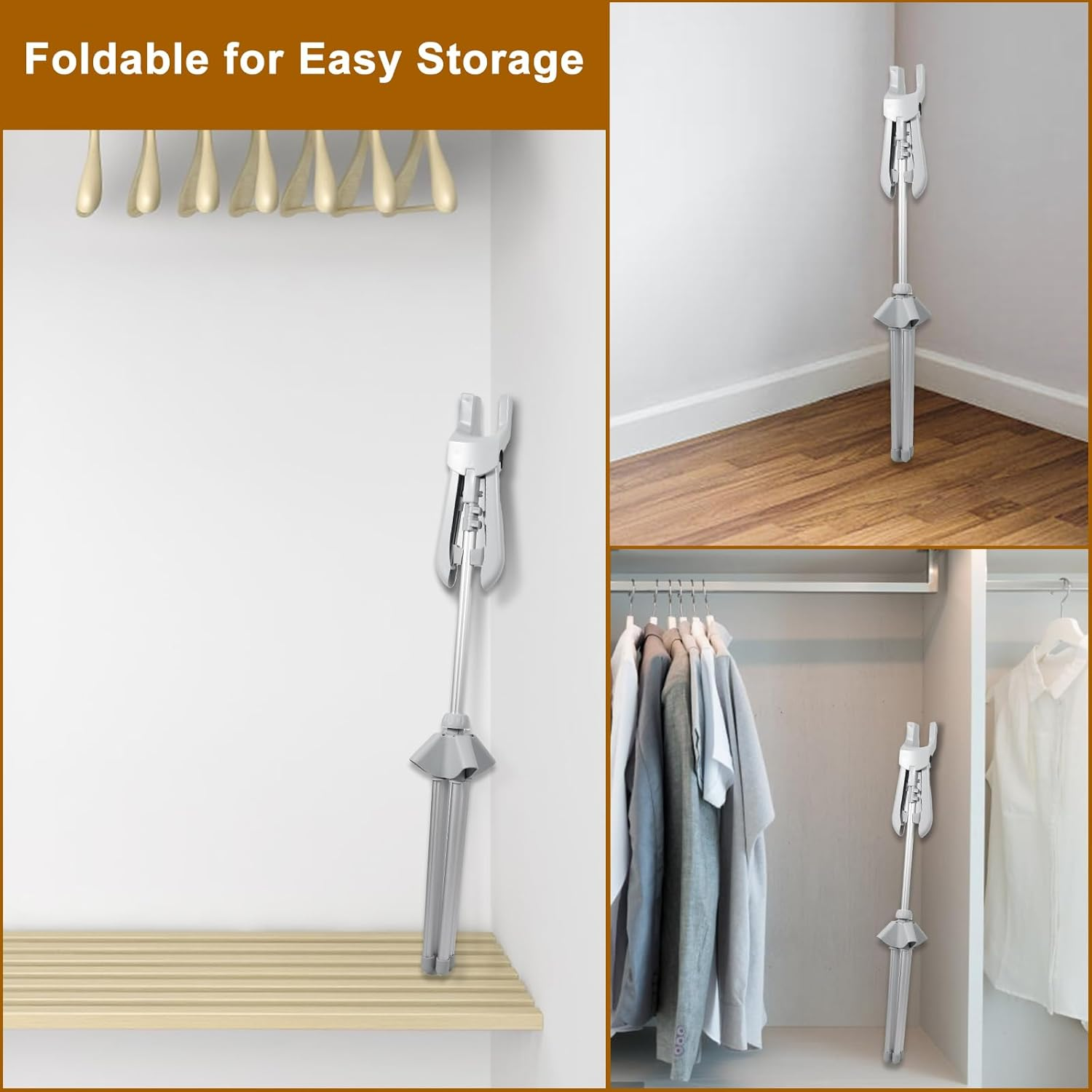 Steamer Clothes Rack with Ironing Glove Floor Standing Foldable Garment Steamer Rack Lightweight Adjustable Height Steamer Stand Rack for Steaming Clothes (Grey) - Black image number 6