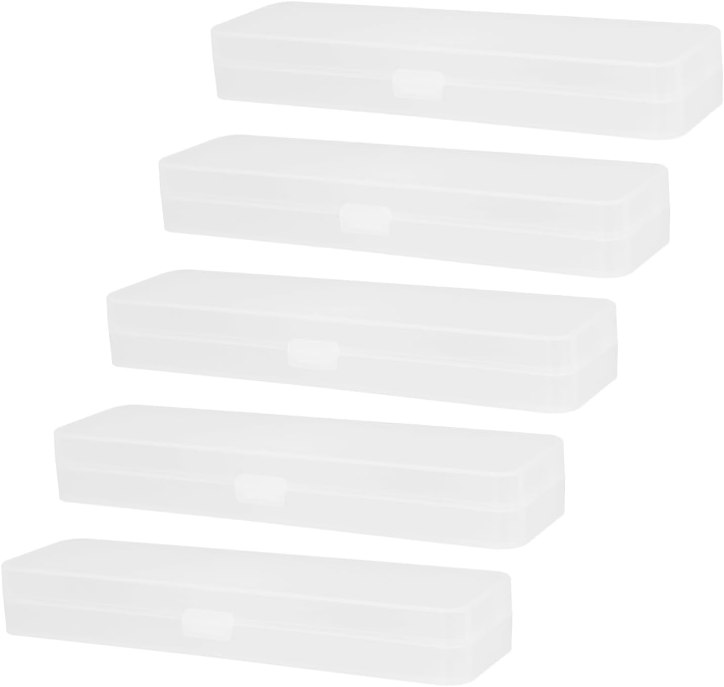 Sewroro 5Pcs Transparent Pencil Storage Boxes Multipurpose Organizers for Stationery Practical Holders for Pens Erasers Rulers Tidy Desk Accessories and Stylish Design image number 5