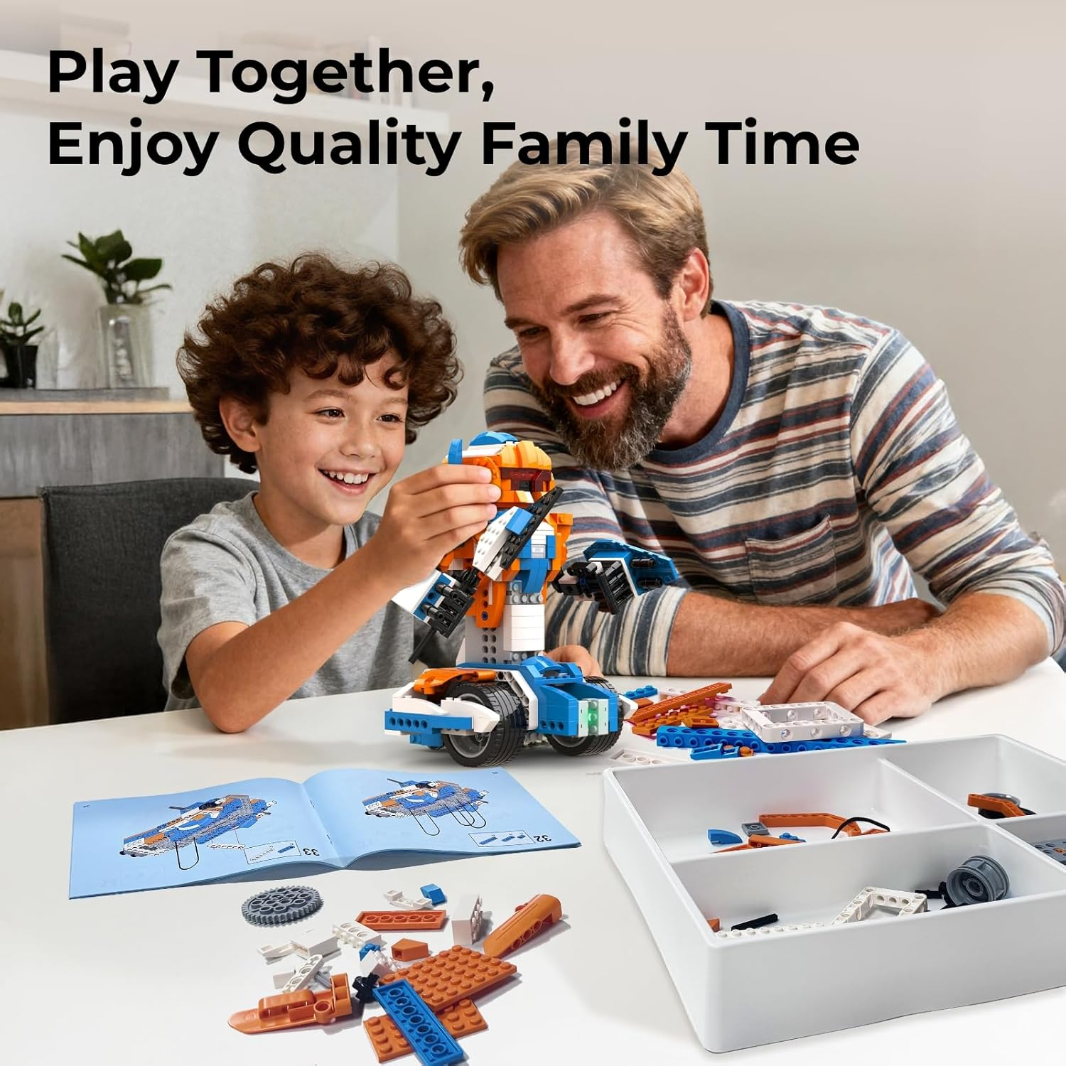 Robot X, STEM Robot Toys for Kids 8-12, 12-In-1 App-Enabled Educational Coding Toy, Remote Control Dinosaur Robot Programmable Building Kit (600 Pieces) image number 1