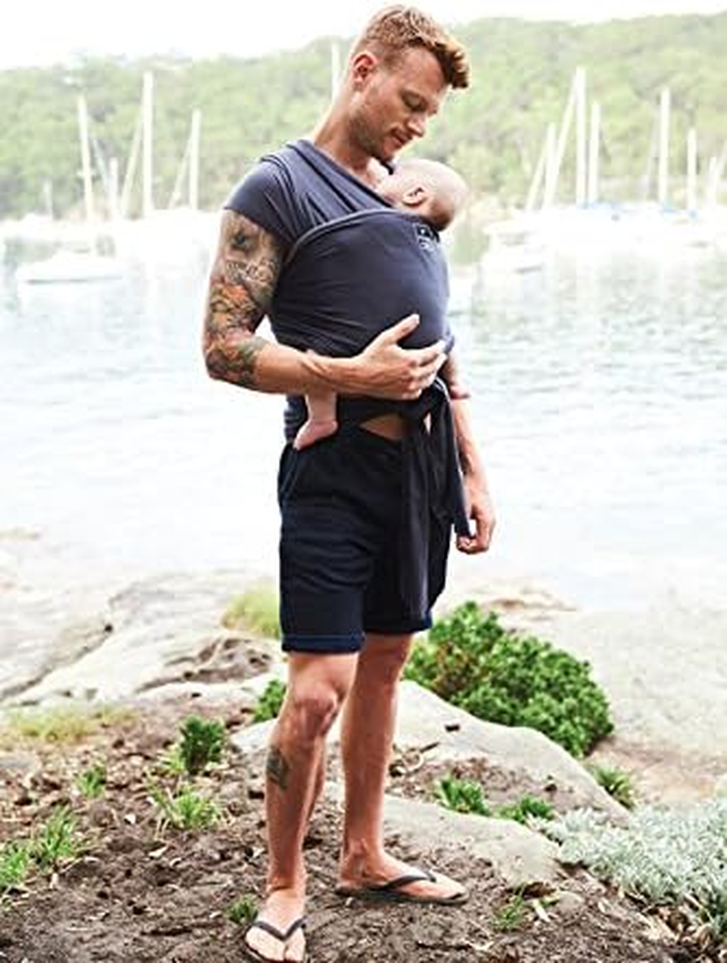 HUG a BUB: Baby Carrier Sling Wrap - 100% Organic Cotton Lightweight - Charcoal