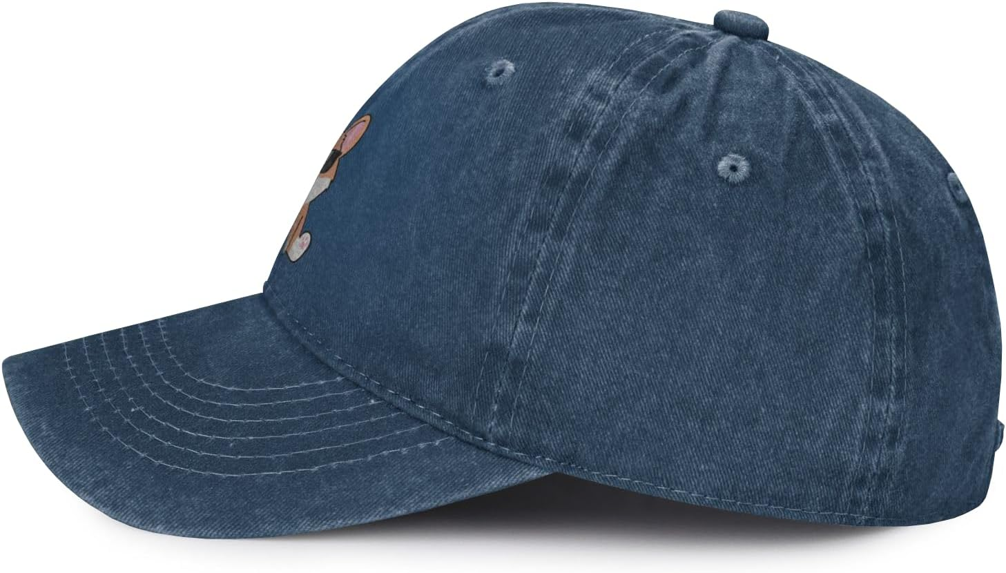 Women'S Cute Corgi Hat for Women Men, Adjustable Vintage Distressed Washed Baseball Cap for Dog Dad Mom - Embroidered-Black image number 4