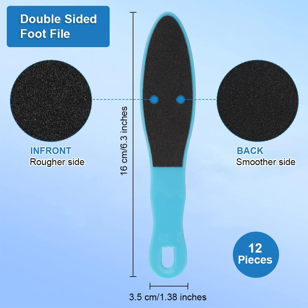 Foot File Callus Remover 16 X 3.5 Cm, Double-Sided Pedicure, Foot Callus Remover for Dry, Cracked Feet and Dead Skin (Blue) Pack of 10 image number 6