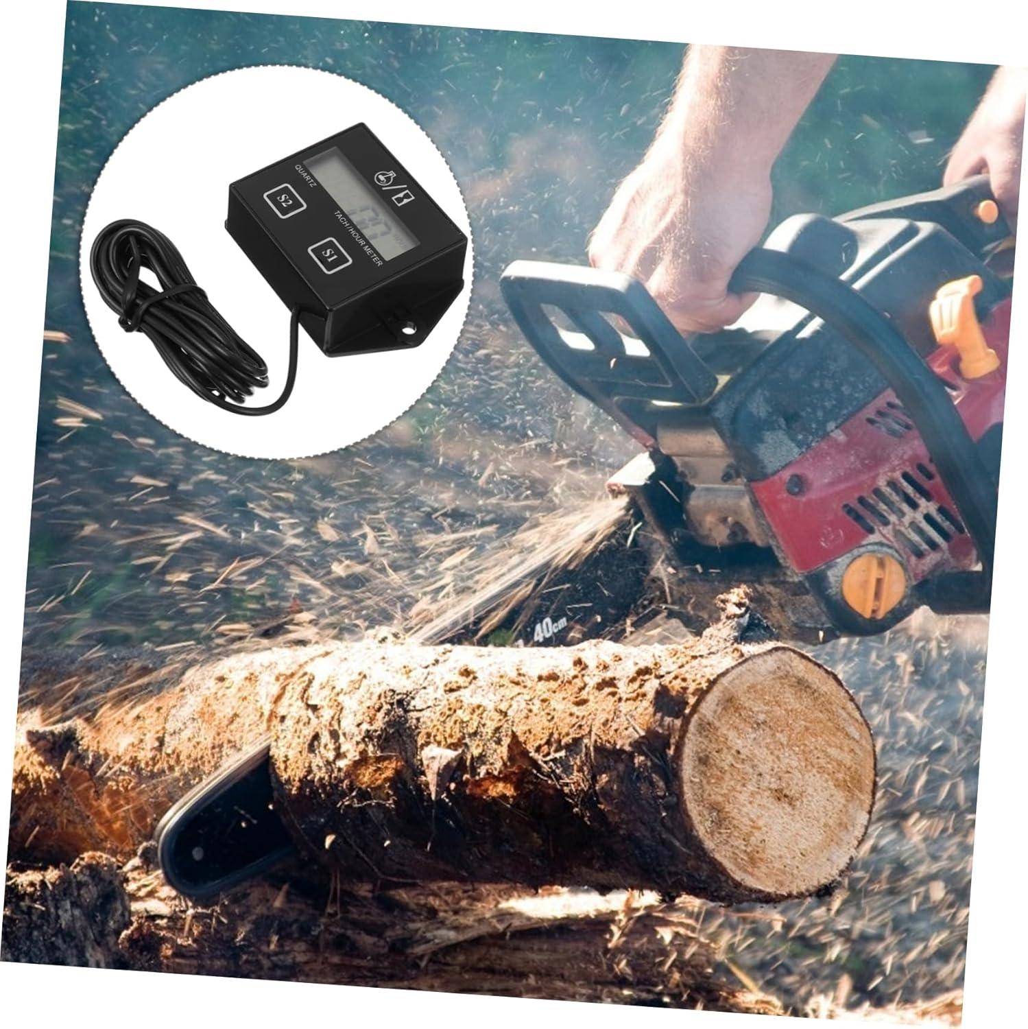 GRIRIW Digital Hour Meter Tachometer for Motorbike Inductive Engine Timer Waterproof Motorcycle Accessory Suitable for Atv and Boat image number 5