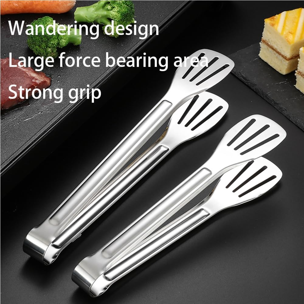 12 Inch Stainless Steel Long Handle Cooking Clamp， Kitchen Tools， Bread Clamp ，Cooking Tongs,Barbecue Tongs 3 Pieces image number 5