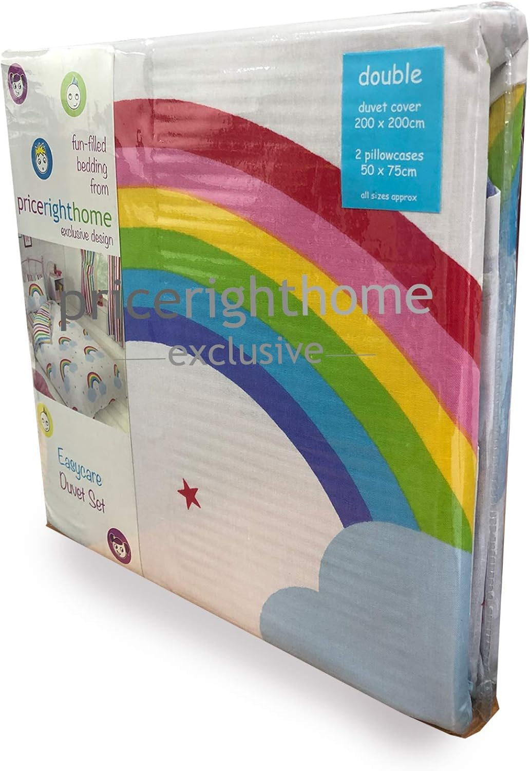 Rainbow Sky UK Double Duvet/Doona Cover and Pillowcase Set