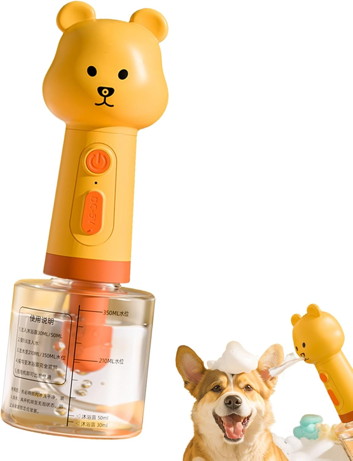 Dog Shampoo Sprayer,Shampoo Sprayer for Pets | Bear Shape Conditioner Foamer for Bathing Coat Maintenance Shedding Season Spa Care image number 4