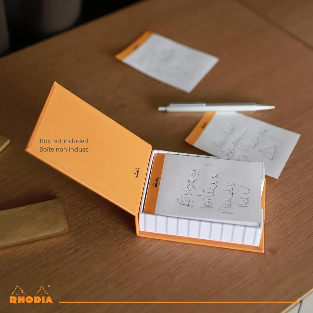 RHODIA 194047C - Memo Pad N&deg;13 Orange - A6 11.5 X 16 Cm - Ruled - 240 Sheets 80G/M - Practical and Compact - Rhodiatime Collection image number 3
