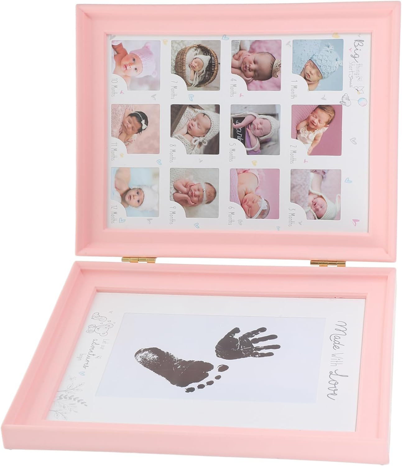Newborn Growth Photo Frame Handprint and Footprint Kit Meaningful Keepsake for for Nursery Decor Showers and Special Occasions image number 4