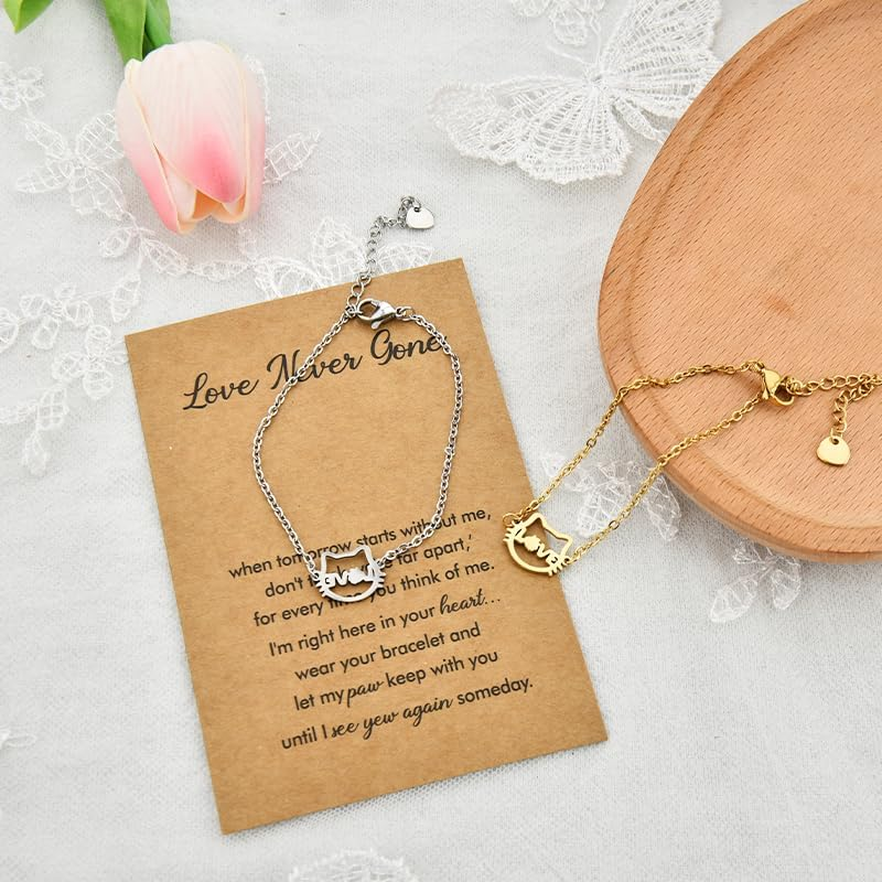 Cat Lady Gifts for Women Girl Cat Lover Gifts Bracelet Cat Mom Christmas Birthday Gift Cat Person People Cat Owner Gift Idea - Cat Dog Bracelet image number 4
