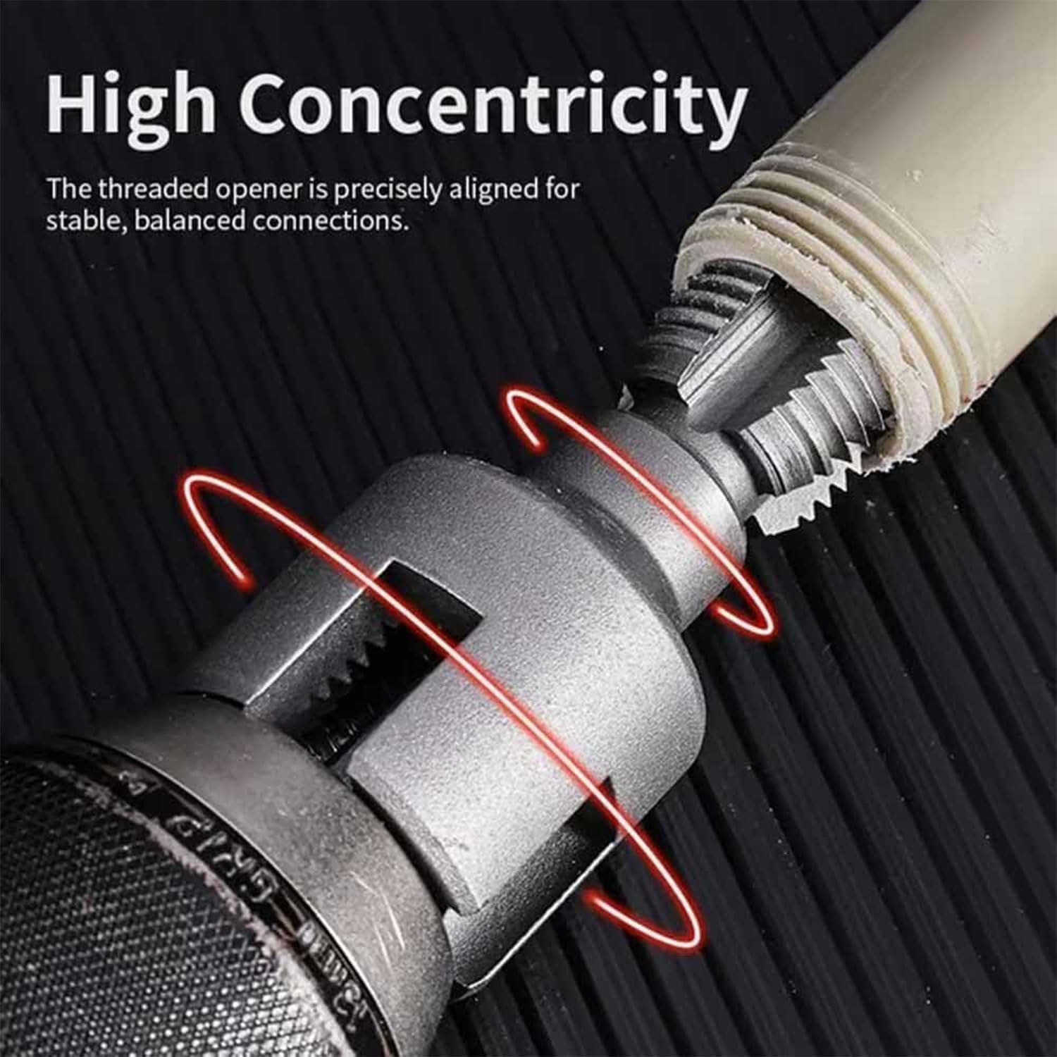 Roczential Integrated Internal & External Pipe Threading Tool, Electric Drill Compatible PVC Pipe Threader Kit, PVC Pipe Threader Set, Garden Hose Thread Die 1/2" 3/4" 1" for Electric Drill(1/2") image number 5