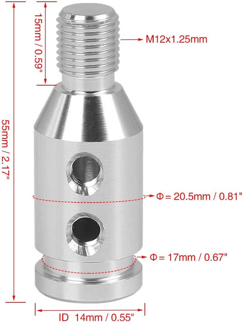 X AUTOHAUX M12X1.25 Silver Tone Gear Shift Knob Adapter Non Threaded Shifter for Automotive Count image number 5
