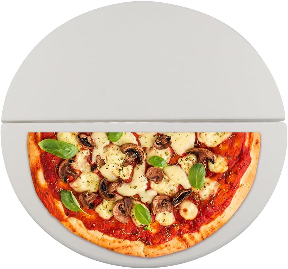 15 Inch Half Moon Ceramic Heat Deflector Plates for Kamado Joe Classic I, II, Iii,Big Green Egg Grill Parts, 2-Pack,White image number 5