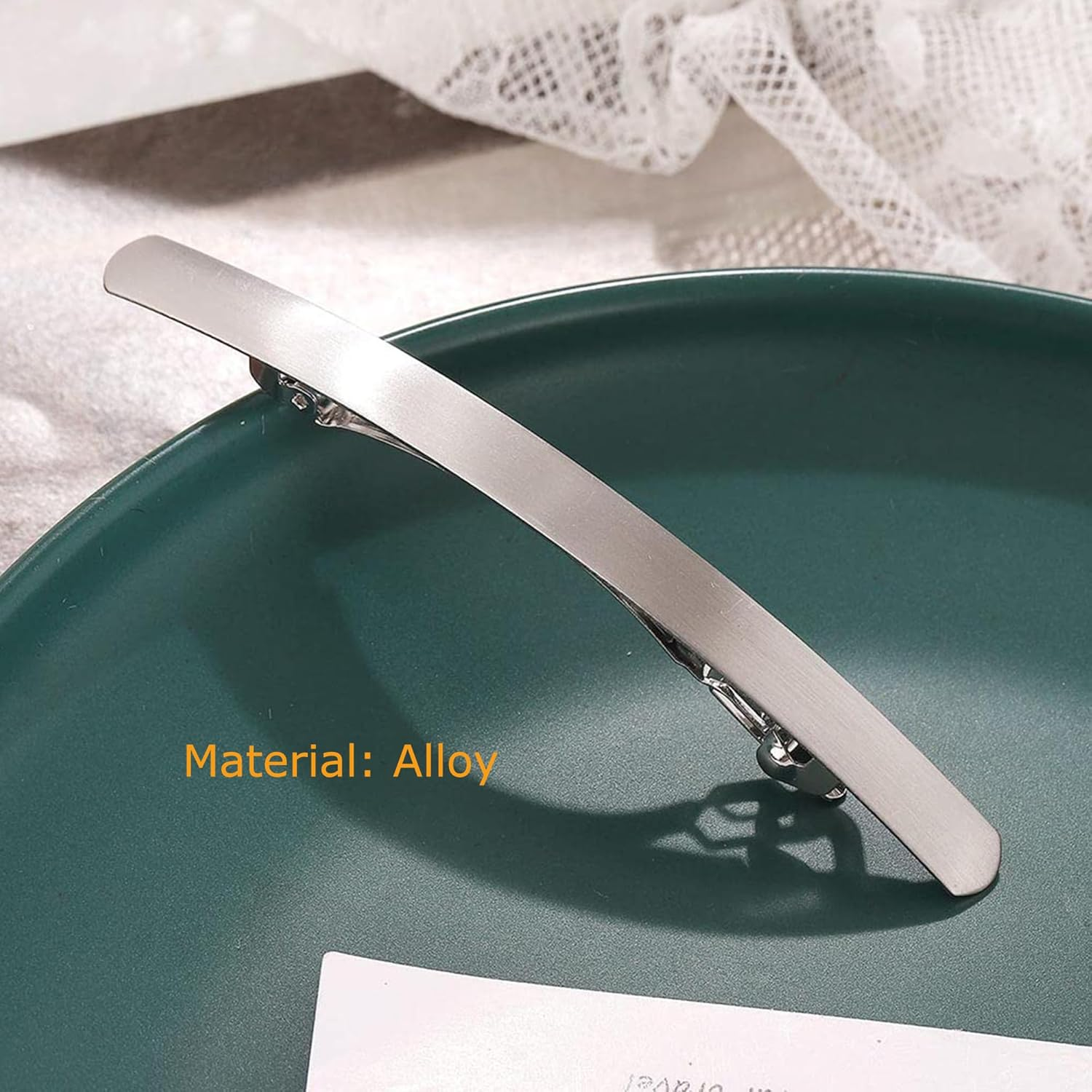 Hezhou Pack of 2 Small Slim Strip Hair Pins Metal Snap Barrettes Straight Hair Barrettes French Hair Clips Women'S Hair Clip Decorative Hair Accessories for Women (Gold + Silver) image number 1