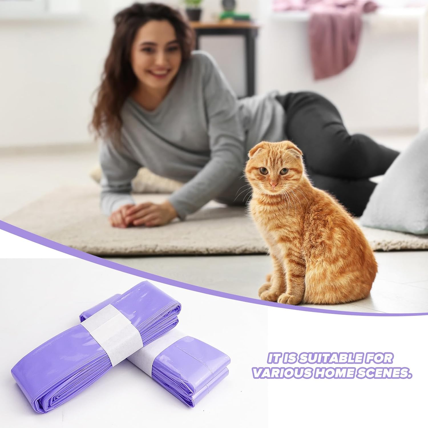 10 Refill Bags for Cat Litter, Cat Litter Tray Bags, Litter Box Bags for Pets, Compatible with Genie Litter Refill Container image number 2