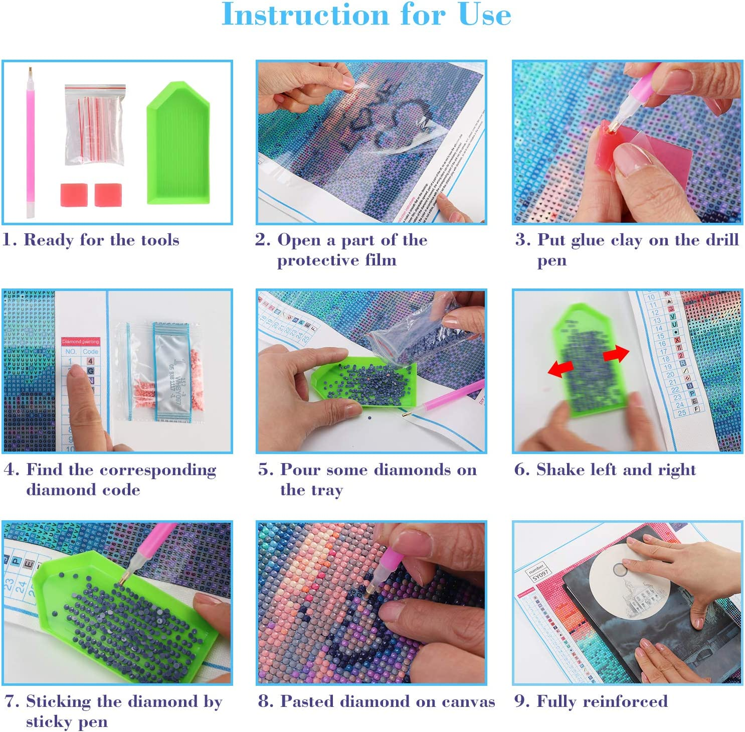 70 * 40CM Full Drill Large Diamond Painting Kits for Adults, round 5D Diamond Art Kits Beginners, Decorative Painting for Living Room, New Home Gift. image number 5