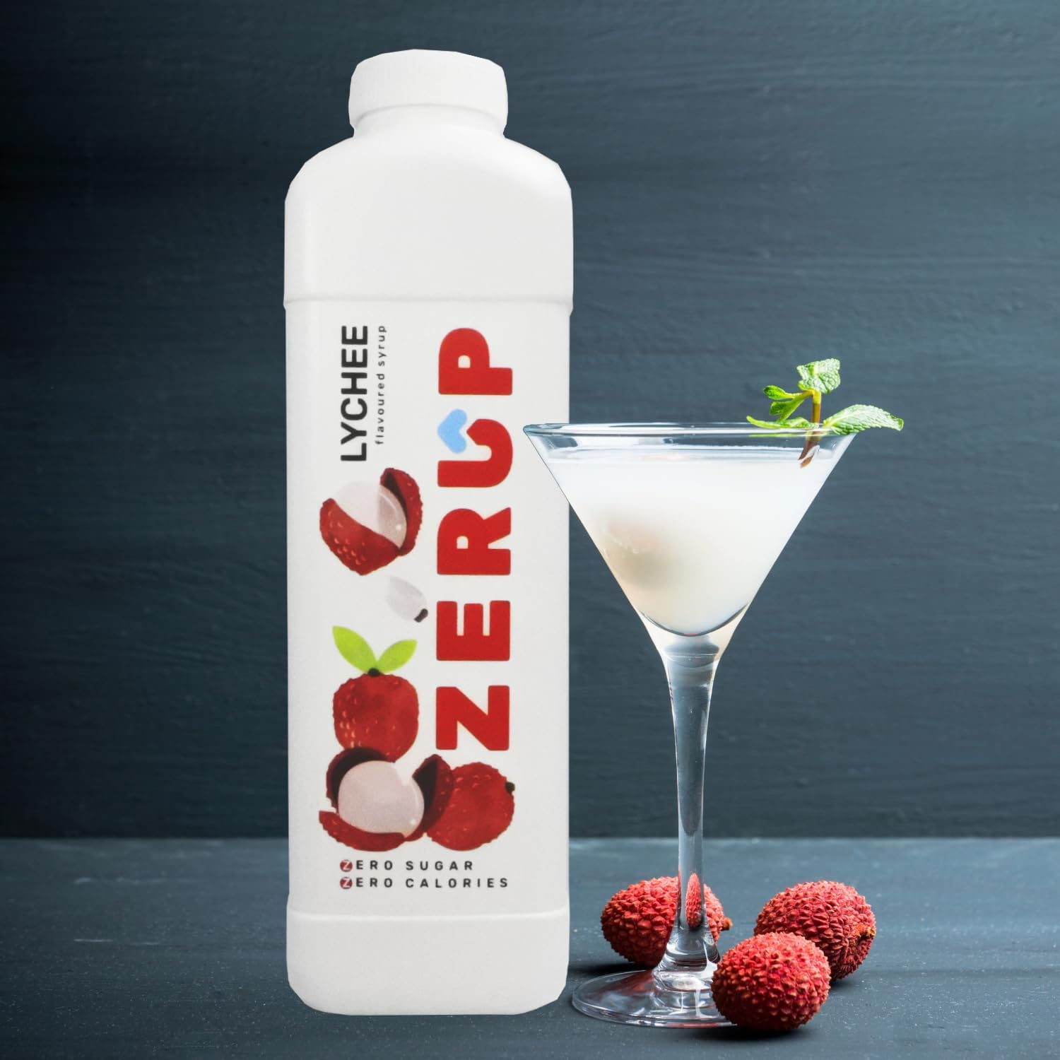 Zerup Zero Sugar Lychee Flavoured Syrup 1L Bottles, Sugar Free Syrup, Lychee Flavour Drink Mix, Low Calorie Flavourings for Milk Shakes, Cocktails, Teas, Gluten Free, Keto Friendly, Halal image number 3
