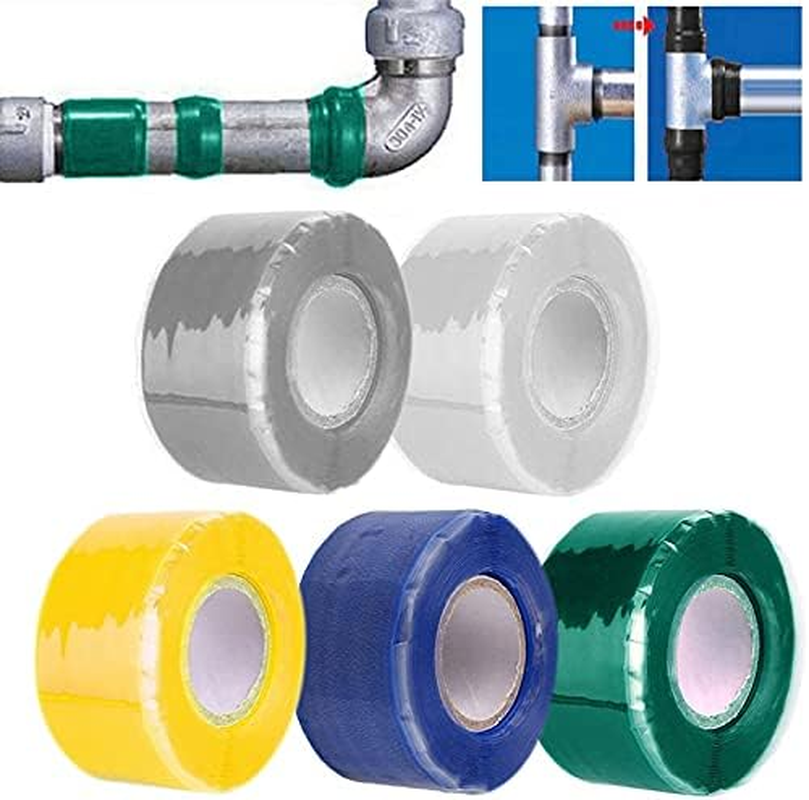 1.5M Waterproof Silicone Performance Self-Adhesive Repair Tape Strong Black Rubber Silicone Bonding Tape Self Fusing Wire Tape (Color : Silver, Size : 25Mm) image number 3