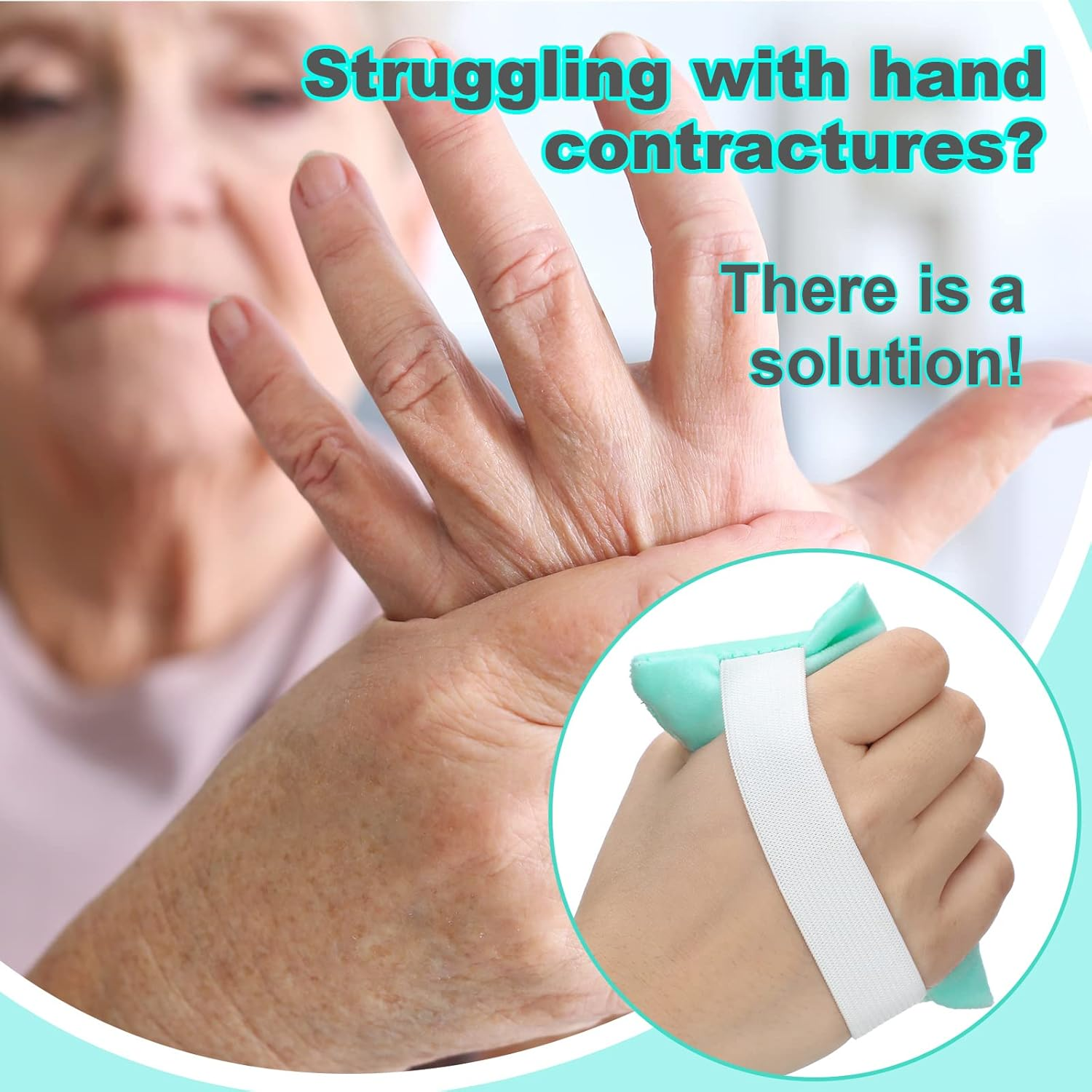 6 Pcs Palm Grip Soft Hand Contracture Cushion with Elastic Band Sweat Resistant Washable Hand Protector Physical Therapy Hand Exercisers for Right Left Finger image number 4