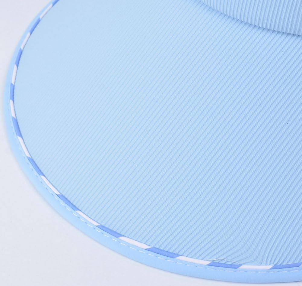 Sun Visor Hats for Women Wide Brim UPF 50+ UV Sun Protection Visor Hats Casual Adjustable Roll up Summer Beach Caps - C-Black image number 3